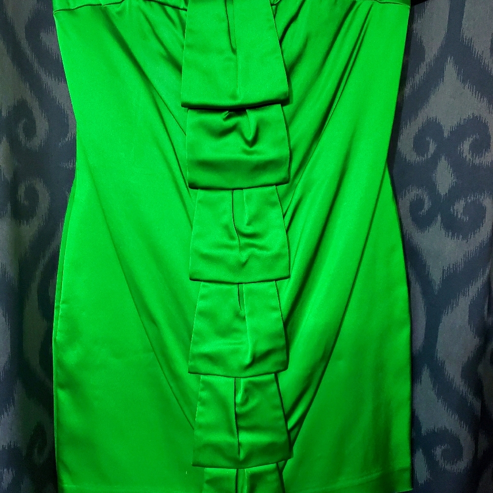 House of Dereon emerald beauty short dress.